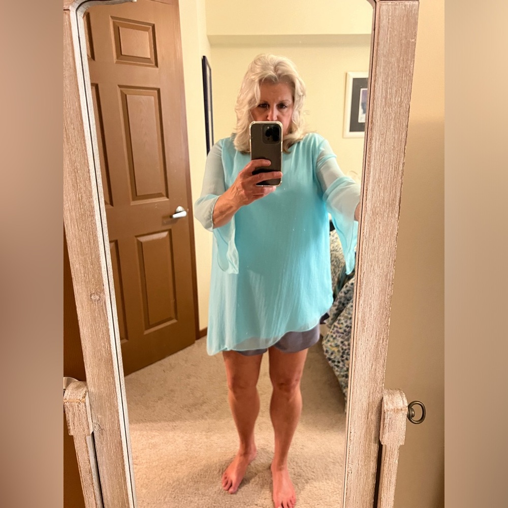 Chicos light teal blouse